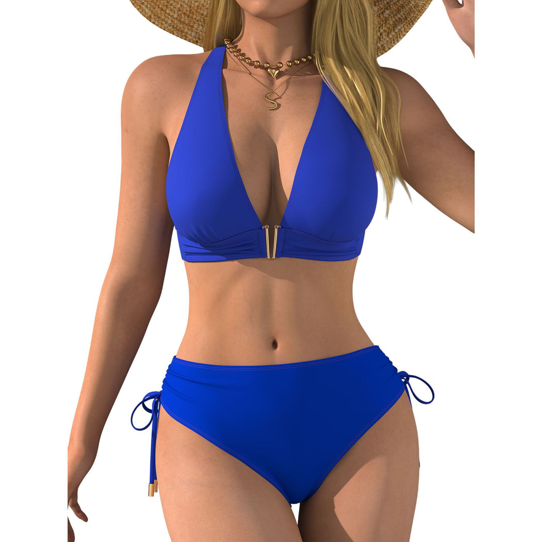 Damen Bikini-Set mit tiefem V-Ausschnitt und regulierbarem Seitenband EB