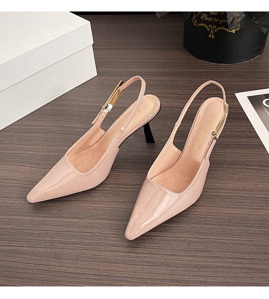Damen Slingback-Pumps mit eleganter Schlangenlederstruktur EB