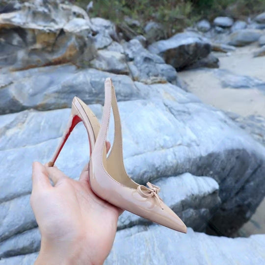 Damen Slingback-Pumps mit eleganter Schleifenverzierung EB