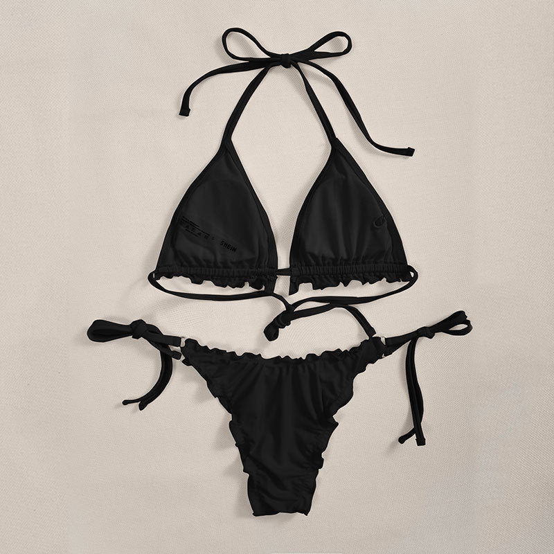 Damen Triangel-Bikini mit Rüschendetails EB