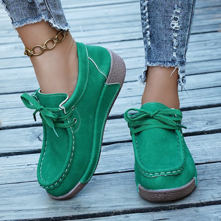 Damen bequeme Freizeitschuhe mit detailreichem Schnürdesign EB