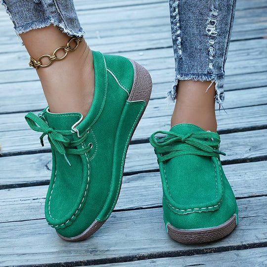 Damen bequeme Freizeitschuhe mit detailreichem Schnürdesign EB