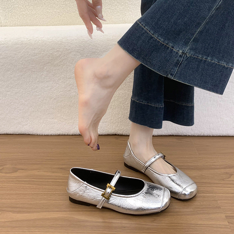Damen Ballerinas mit dekorativem Riemchen und komfortablem Fußbett EB