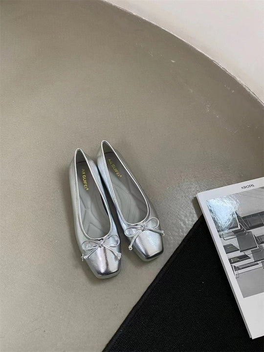 Damen Ballerinas mit dekorativem Schleifen-Design und bequemem Fußbett EB