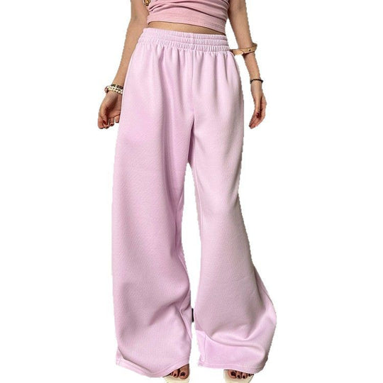 Damen nan weite Loungehose mit elastischem Bund, seitlichen Eingrifftaschen und fließendem Bein EB