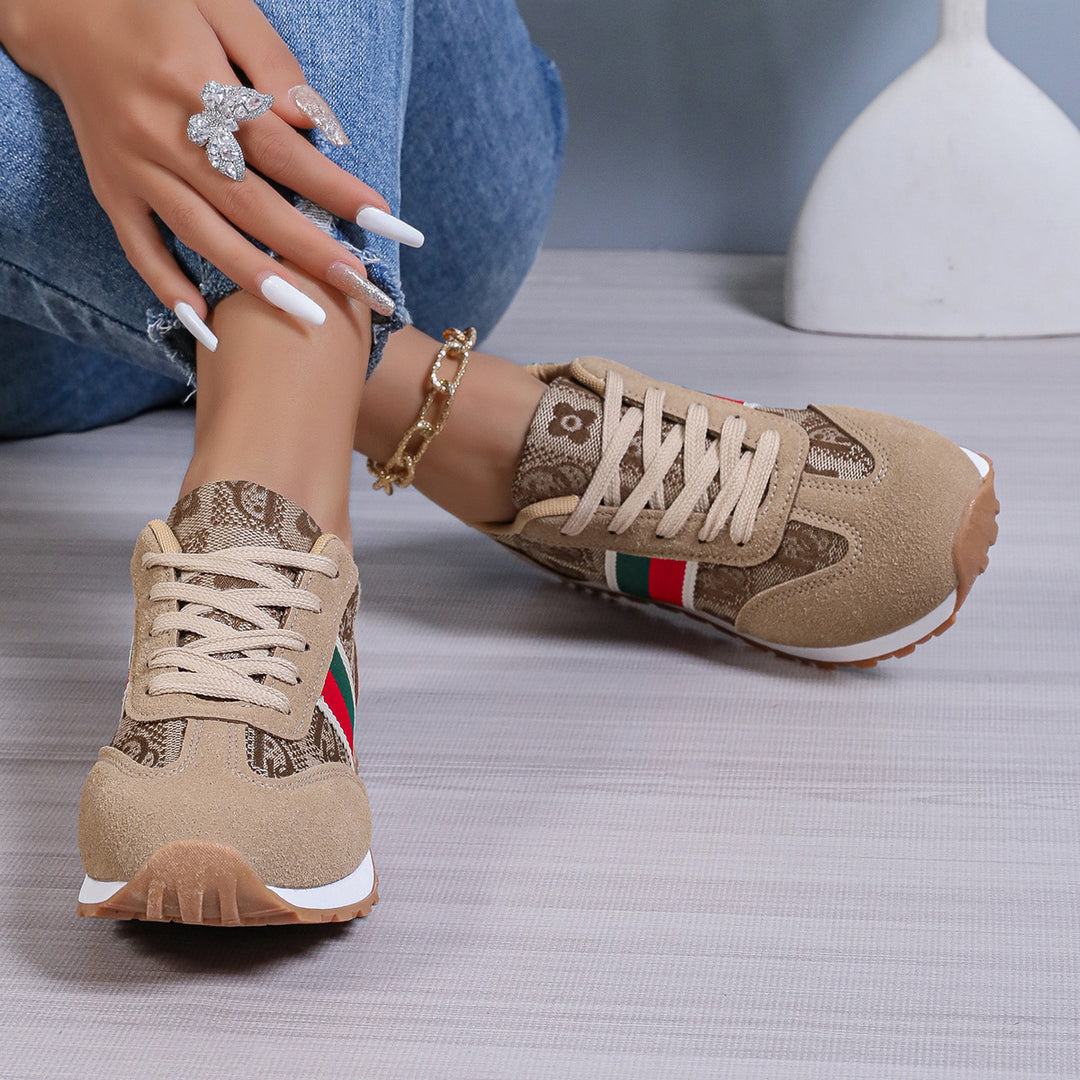 Damen Sportliche Sneaker mit auffälligem Streifen-Design EB