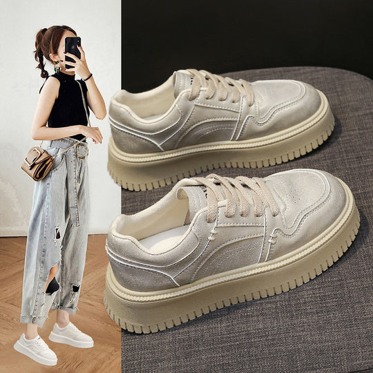 Damen sportliche Sneakers mit dicker, stoßdämpfender Sohle EB