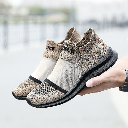 Damen Sportliche Slip-On Laufschuhe mit atmungsaktivem Gewebe und flexiblem Design EB