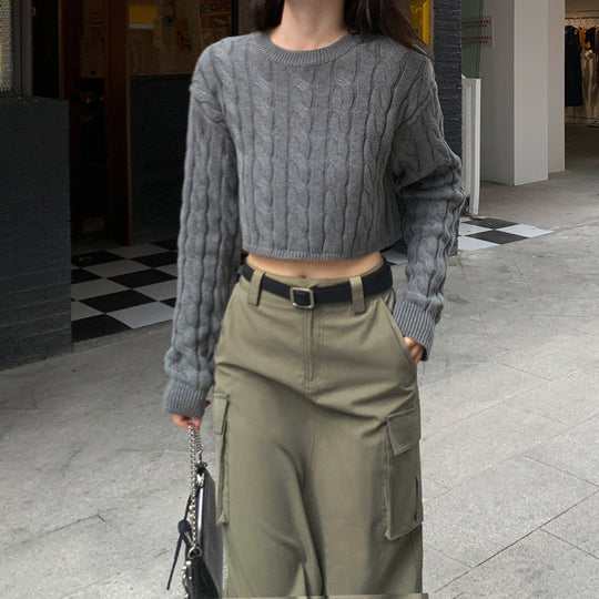 Damen Grobstrickpullover mit strukturiertem Muster und lässigem Schnitt EB