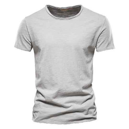 Herren nan leichtes Baumwollshirt mit Rundhalsausschnitt und schlanker Passform EB
