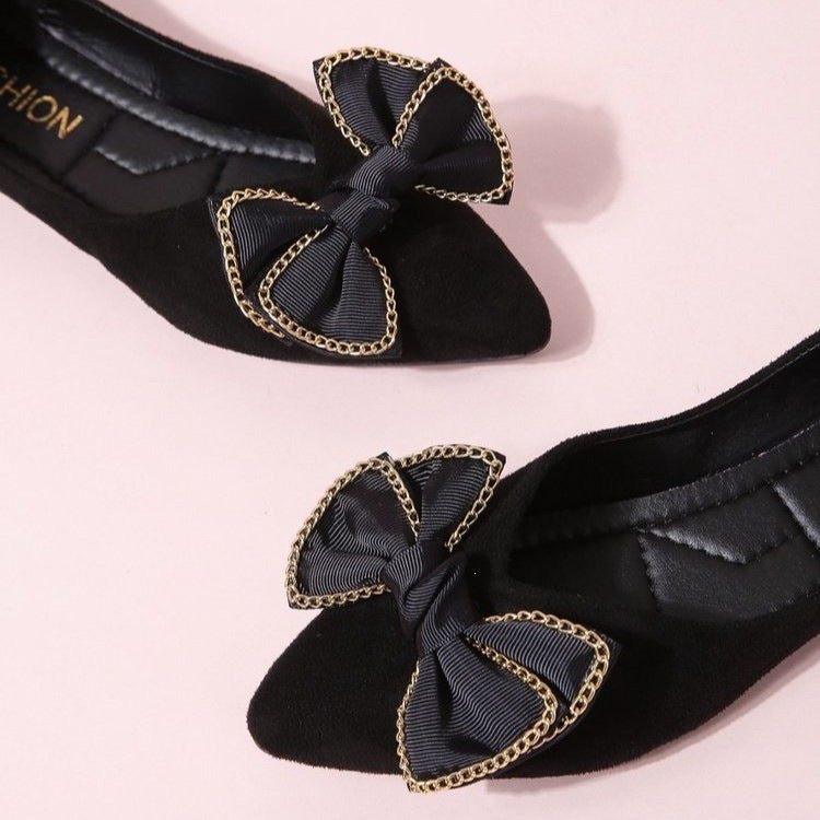 Damen Ballerinas mit elegantem Schleifen-Design EB