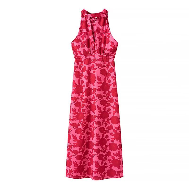 Damen Maxikleid im floralen Design mit elegantem Rückenausschnitt EB