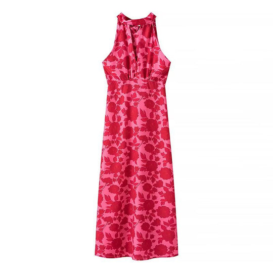 Damen Maxikleid im floralen Design mit elegantem Rückenausschnitt EB