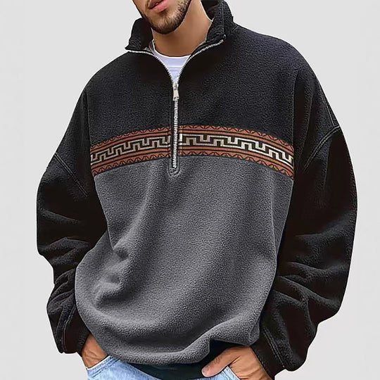 Herren Fleece Pullover mit modischem Stehkragen EB