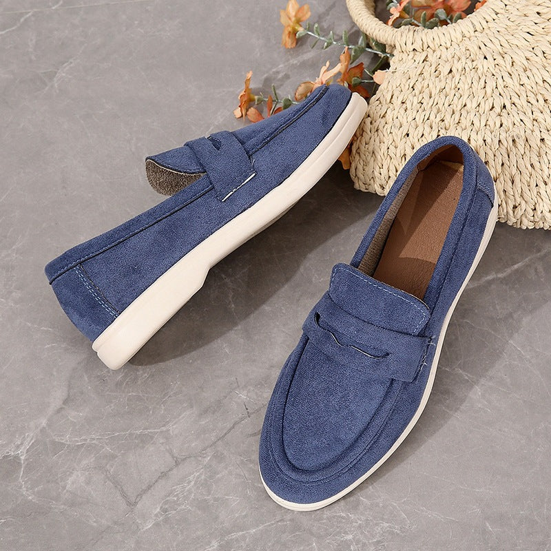 Damen Mokassins mit modischem Veloursleder-Design EB