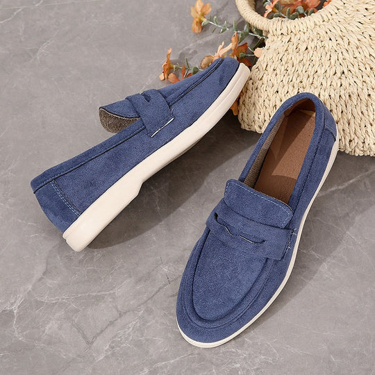 Damen Mokassins mit modischem Veloursleder-Design EB