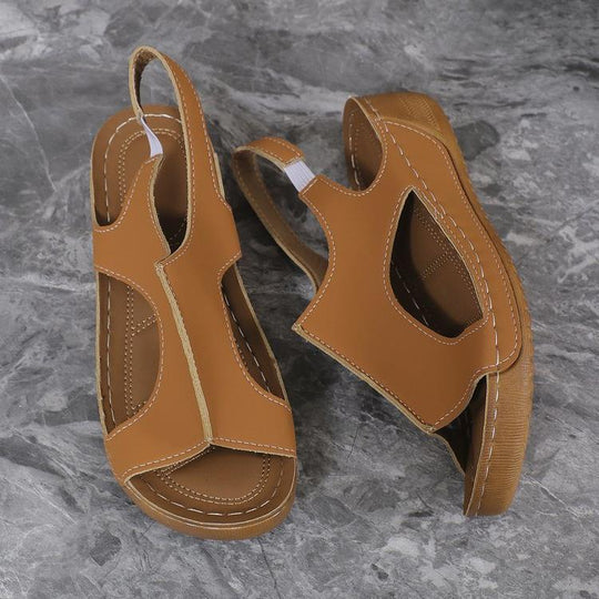 Damen Komfortable Zehentrenner-Sandalen mit elastischem Riemendesign EB