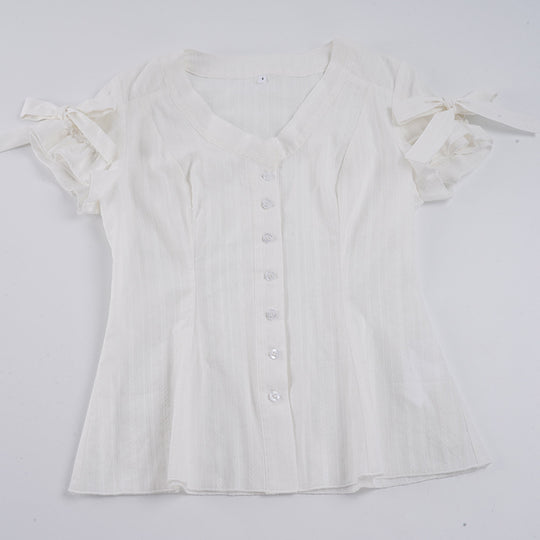 Damen Blusenshirt mit modischem Schnitt und Rüschendetails EB