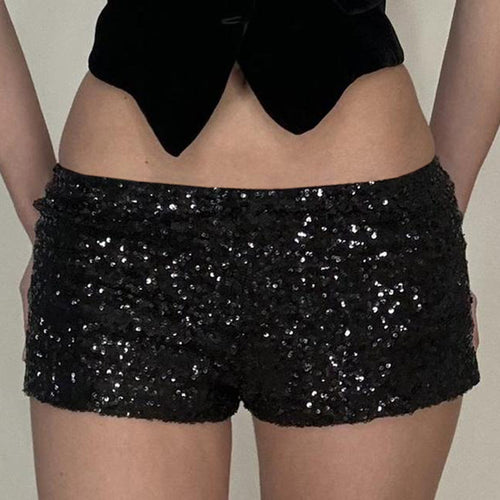 Damen figurbetonte Kunstleder-Shorts mit dekorativen Nieten und seitlichen Taschen EB