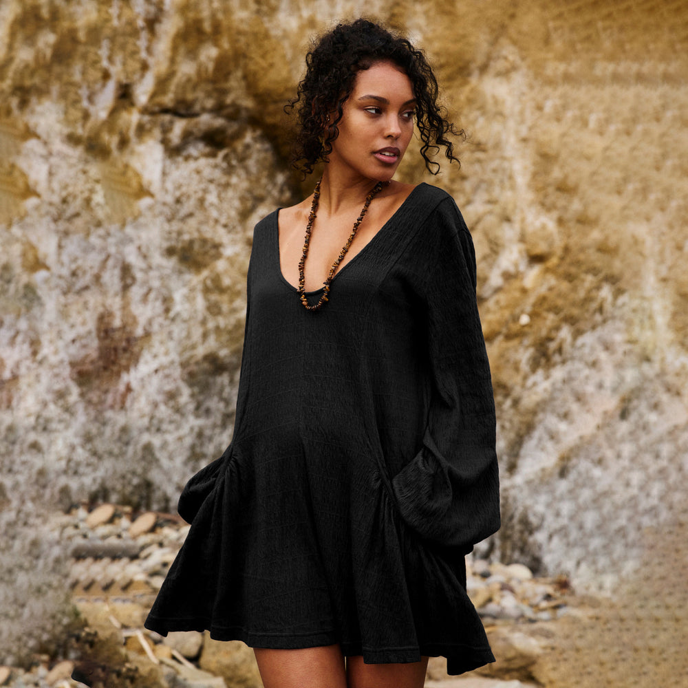 Damen lässiges Wickelkleid mit tiefem V-Ausschnitt und ärmellosem Design EB