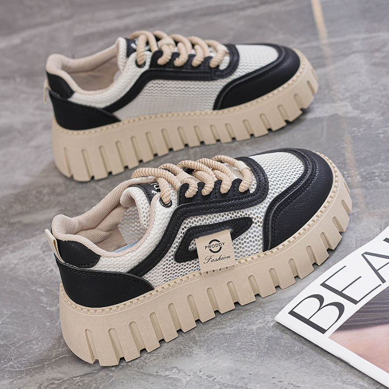Damen Chunky Sneakers mit atmungsaktiver Mesh-Oberfläche und stabiler Gummisohle EB