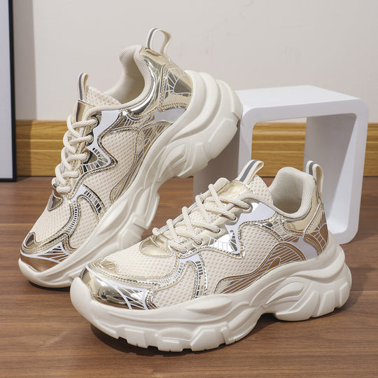 Damen Sportliche Sneakers mit atmungsaktivem Obermaterial und stoßdämpfender Sohle EB