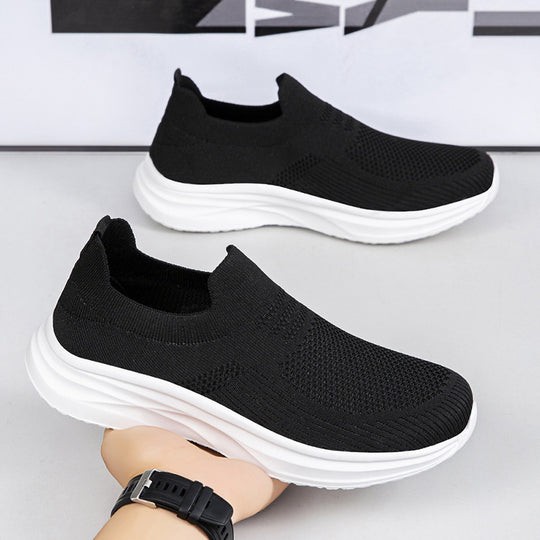 Damen Sportliche Slip-On Sneakers mit atmungsaktivem Obermaterial und dämpfender Sohle EB