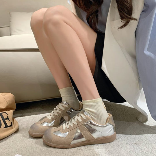 Damen modische Sneakers mit reflektierenden Details und bequemer Sohle EB