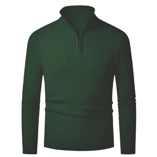 Herren Strickpullover mit modischem Zopfmuster und hochgeschlossenem Kragen EB