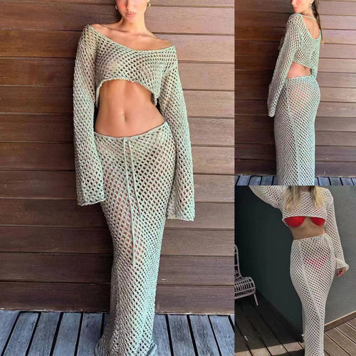 Damen Netzkleid mit langem Schnitt und stylishen Rüschen EB
