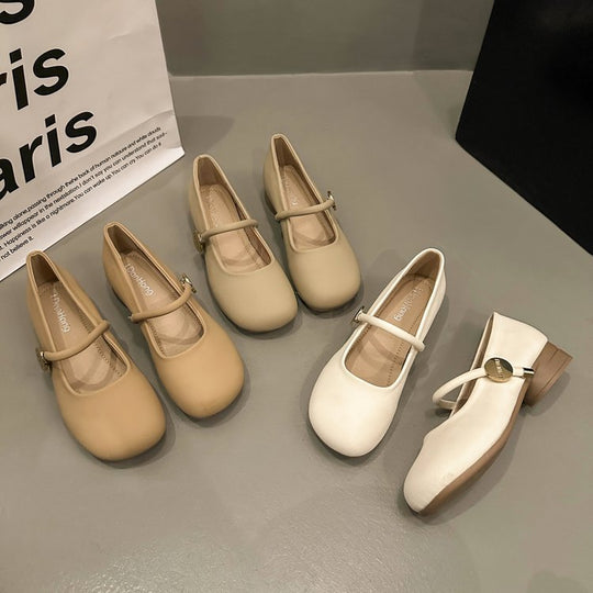 Damen Mary Jane Ballerinas mit dekorativem Riemen und bequemer Sohle EB