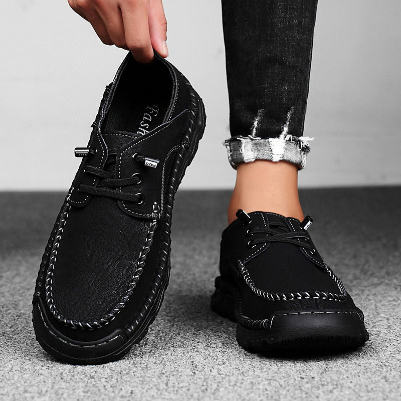 Herren Freizeit-Leder-Sneaker mit handgenähter Verarbeitung EB