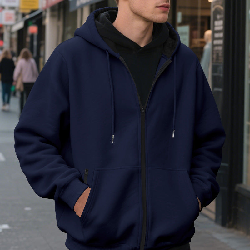 Herren Zip-Hoodie mit praktischen Taschen und atmungsaktiver Fleece-Innenausstattung EB