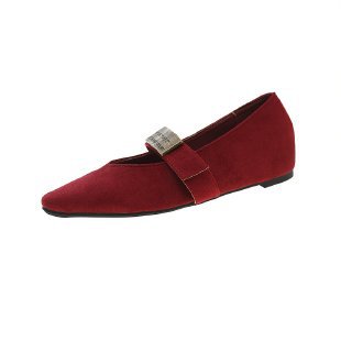 Damen elegante Ballerinas mit glitzerdem Riemchen EB