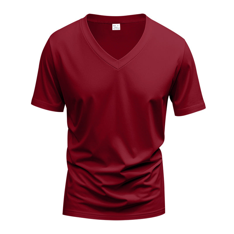 Herren nan V-Ausschnitt Funktionsshirt aus leichtem Interlock mit figurnahem Schnitt EB