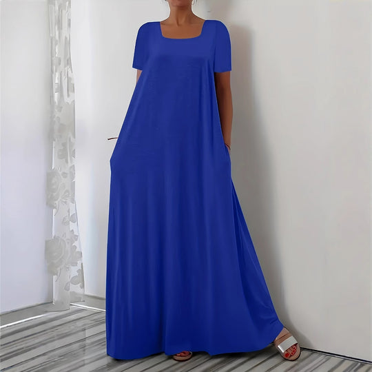 Damen Maxikleid mit weitem Schnitt und praktischen Taschen EB