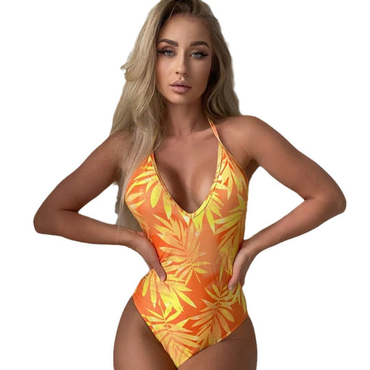 Damen Einteiliger Badeanzug mit floralem Muster EB
