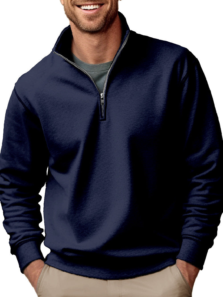 Herren nan Halbzip-Sweatshirt mit Stehkragen und weichem Fleece-Innenfutter EB