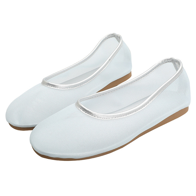 Damen Ballerinas aus atmungsaktivem Netzmaterial mit elegantem Silikonrand EB