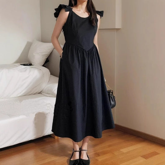 Damen Maxikleid mit Rüschendetails und empfohlener Passform EB