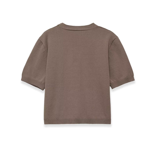 Damen Strickjacke mit V-Ausschnitt und kurzen Ärmeln EB