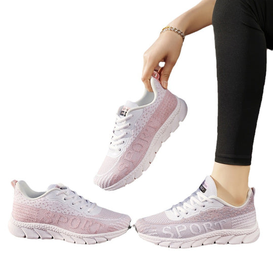 Damen Sportliche Sneakers mit atmungsaktiver Mesh-Oberfläche EB