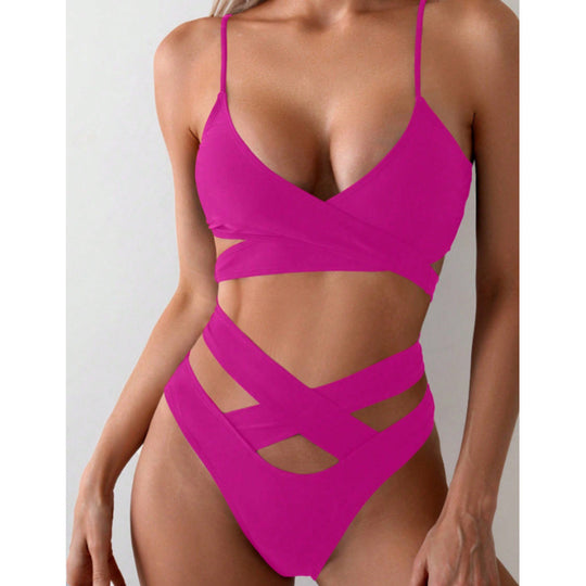 Damen Bikiniset mit stilvollem Wickeldesign und verstellbaren Trägern EB