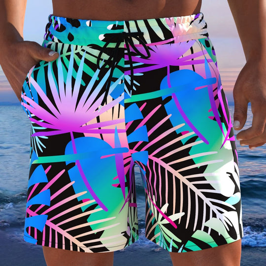 Herren Badeshorts mit animalischem Muster und elastischem Bund EB