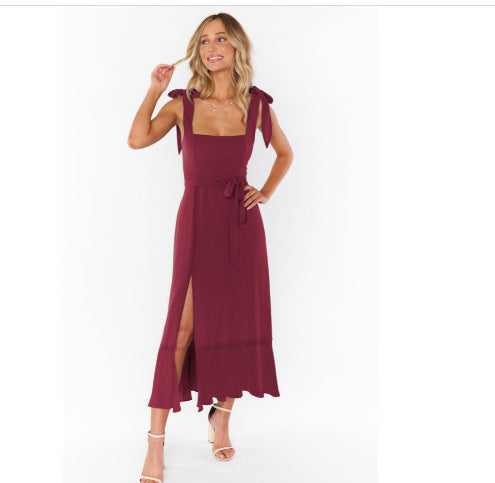 Damen Sommerliches Maxikleid mit eleganter Schleifenverzierung EB