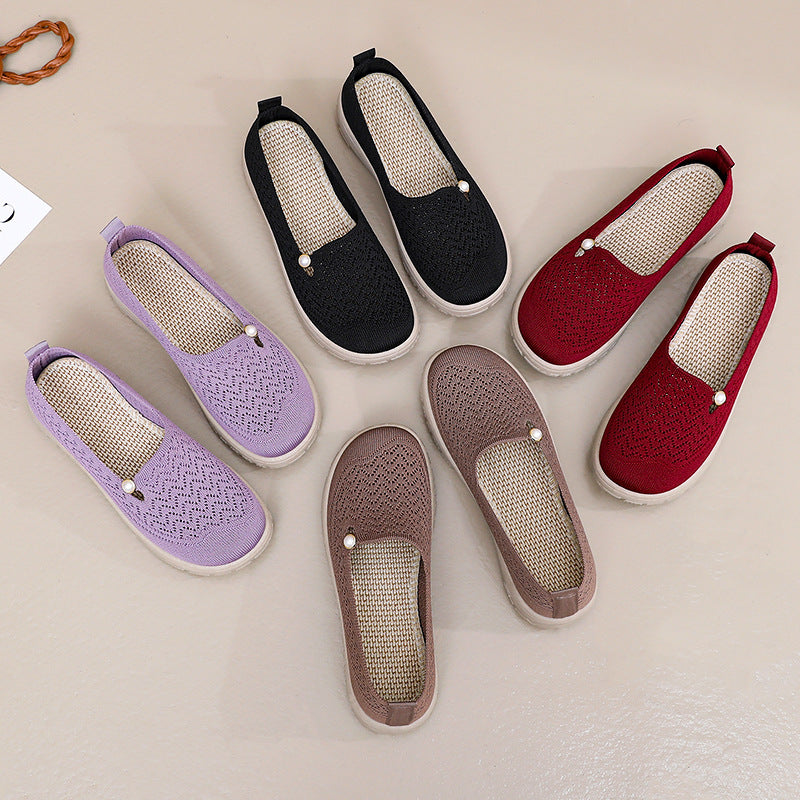 Damen Bequeme und stilvolle Slipper mit feiner Strickstruktur EB