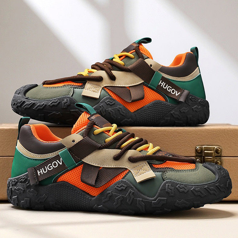 Herren Multimaterial-Trekkingsneaker mit verstärkter Zehenkappe, gepolsterter Fersenstütze und griffiger Offroad-Sohle EB
