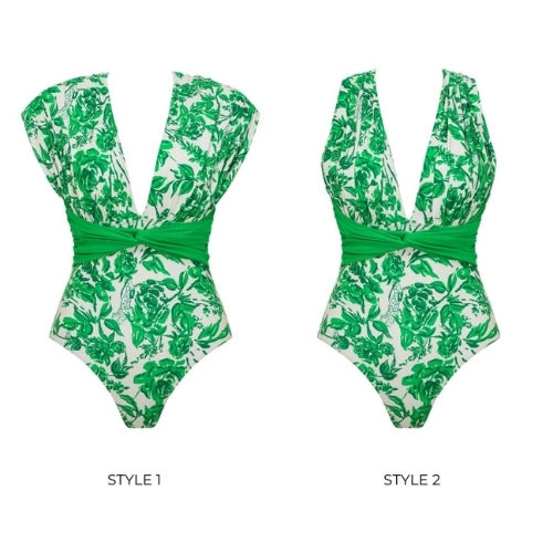 Damen Badeanzug und Wickelrock Set EB