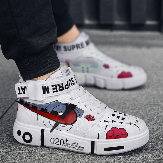Damen Sportliche High-Top Sneakers mit farbenfrohem Grafikdesign EB