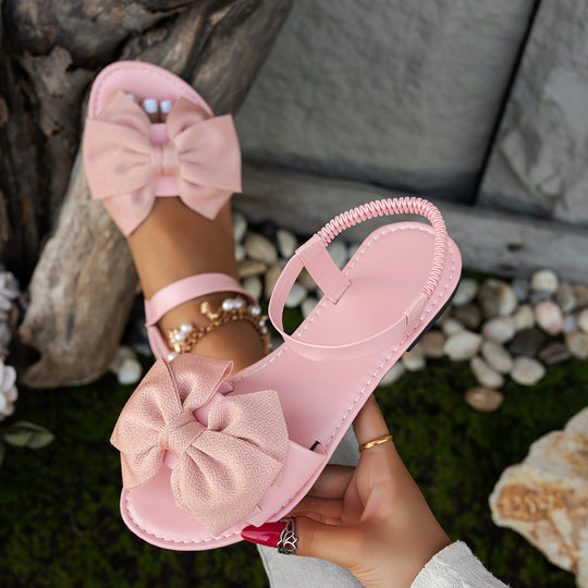 Damen Sommer Sandalen mit dekorativem Schleifen-Design EB